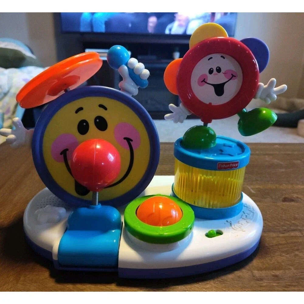 2008 Fisher-Price Little Superstar Bop N Beats Drum Toy Music Works Vintage